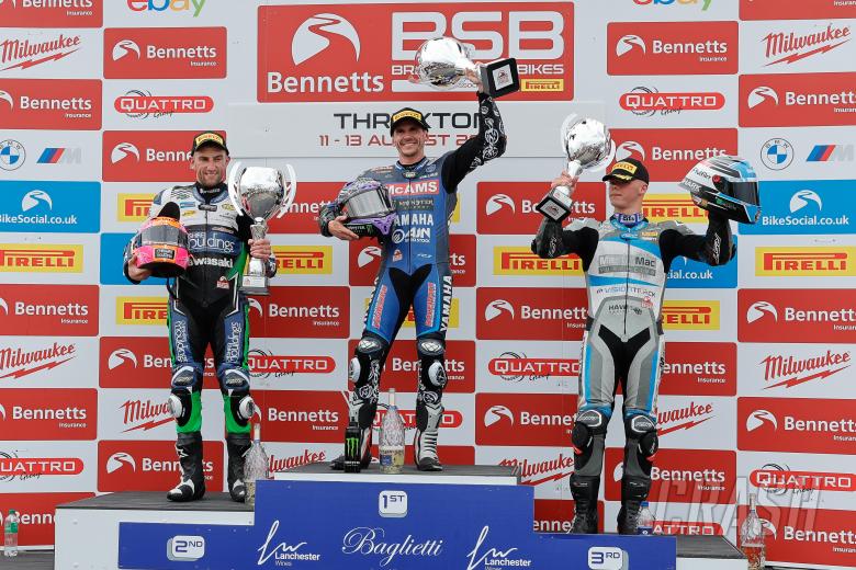 Thruxton, 2023, O&#039;halloran , Podium, Race two, BSB, British Superbikes,Jackson, Nesbitt